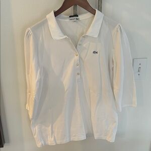 Lacoste Women's Limited Edition Cream Button Down Shirt